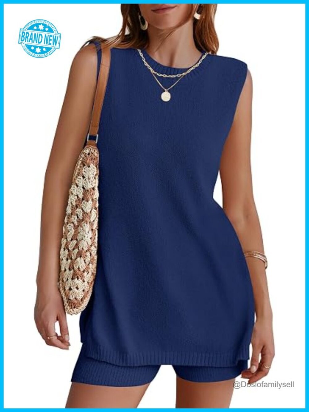 Sleeveless Knit Lounge Set with Shorts - Casual Beach Vacation Outfit